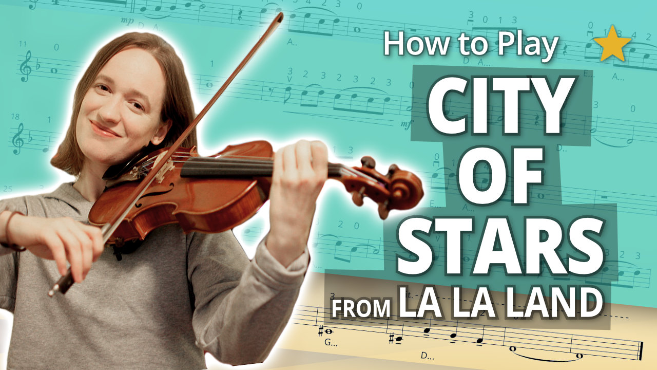 How to Play City Of Stars from La La Land - Beginner Play-Along Tutorial - Violin Sheet Music + Piano Accompaniment