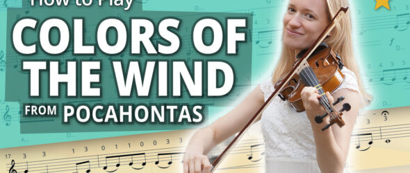 How to Play Colors of the Wind from Pocahontas - Beginner Play-Along Tutorial - Violin Sheet Music + Piano Accompaniment