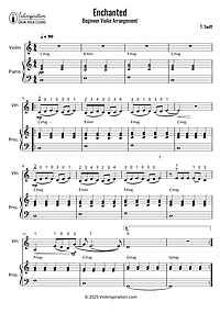 How to Play Enchanted by Taylor Swift - Beginner Tutorial - Violin Sheet Music + Accompaniment