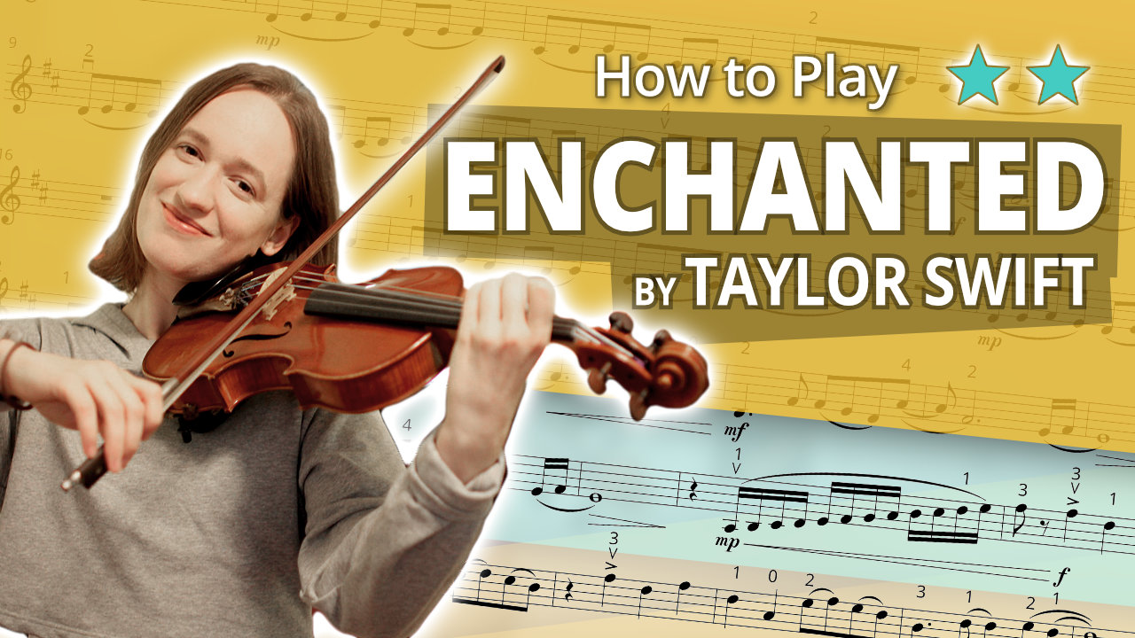 How to Play Enchanted by Taylor Swift - Intermediate Play-Along Tutorial - Violin Sheet Music + Piano Accompaniment