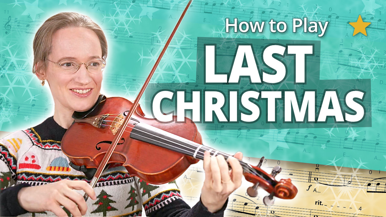 How to Play Last Christmas by George Michael - Play-Along Beginner Tutorial - Violin Sheet Music + Piano Accompaniment