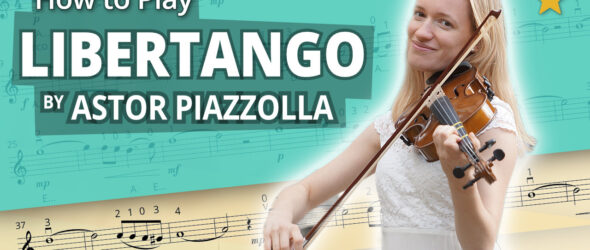 How to Play Libertango by Astor Piazzolla - Play-Along Beginner Tutorial - Violin Sheet Music + Piano Accompaniment