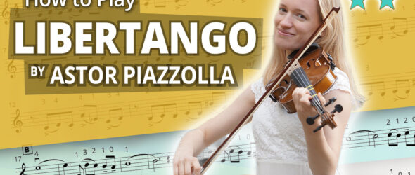 How to Play Libertango by Astor Piazzolla - Play-Along Intermediate Tutorial - Violin Sheet Music + Piano Accompaniment