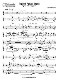 How to Play Pink Panther Theme by Henry Mancini - Beginner Tutorial - Violin Sheet Music How to Play Pink Panther Theme by Henry Mancini - Beginner Tutorial - Violin Sheet Music