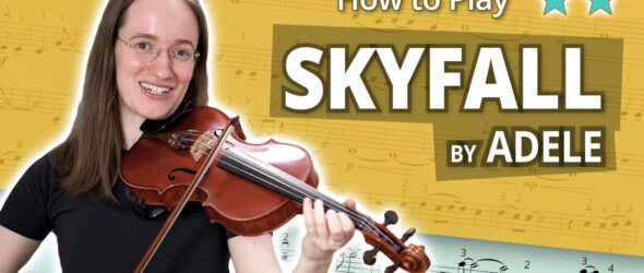 How to Play Skyfall by Adele - Intermediate Play-Along Tutorial - Violin Sheet Music + Piano Accompaniment