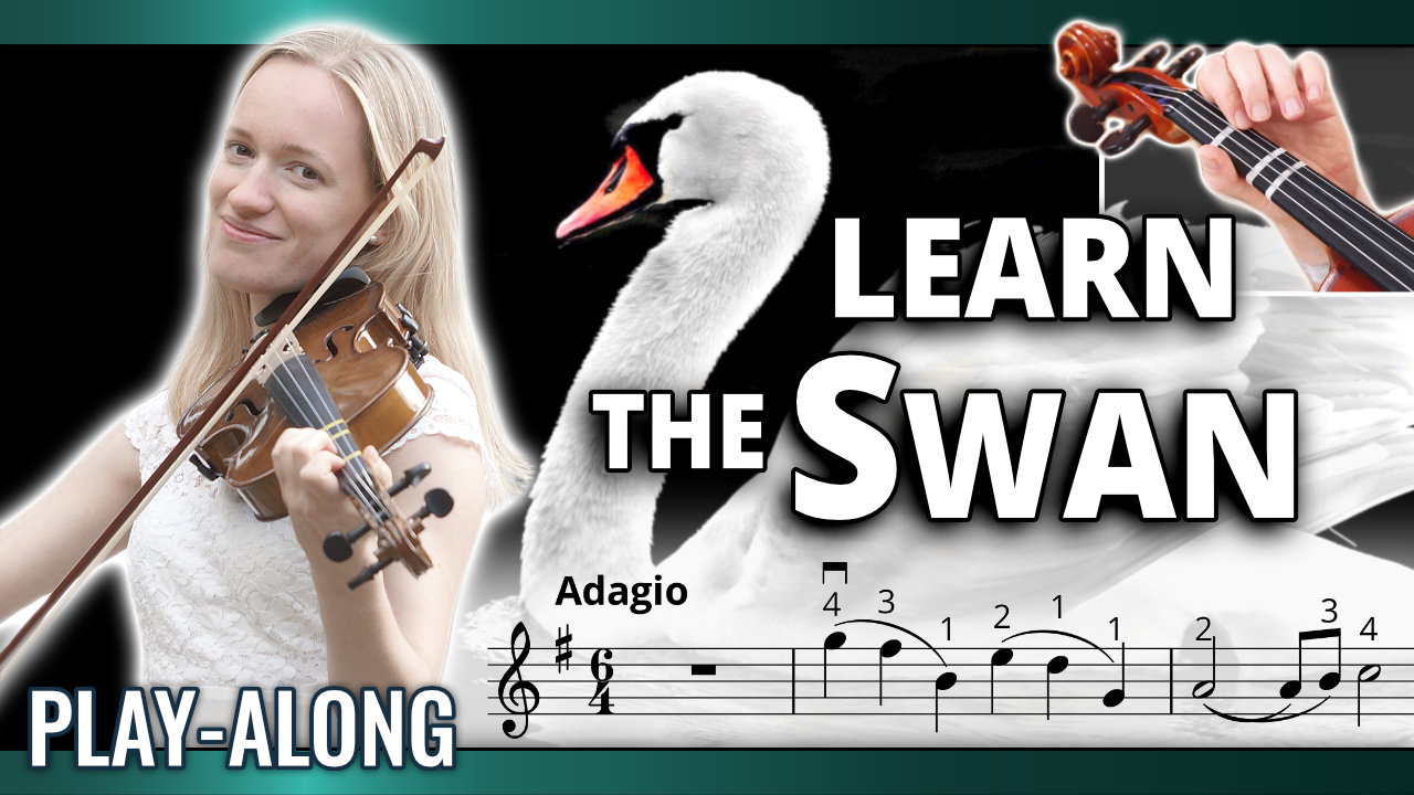 Violin Lesson – How to play The Swan – Violin Play Along with FREE Sheet Music
