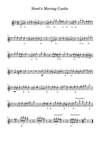 Howl's Moving Castle violin sheet music tutorial