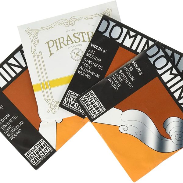 JSI Special 4:4 Violin String Set. Gold Label Ball-End E & Dominant A, D, and G Strings – Medium Gauge