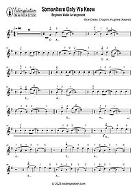 Keane - Somewhere Only We Know - Beginner - Violin Sheet Music Tutorial