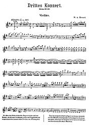 Mozart – Third Violin Concerto - sheet music
