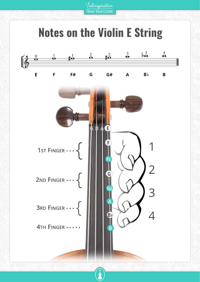 All Violin Notes on the E String [with Easy PDF Chart] Violinspiration