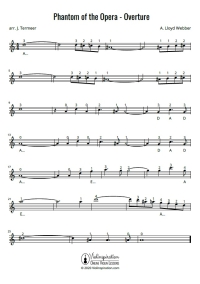 Phantom of the Opera - Intermediate version - Violin Sheet Music Tutorial