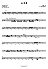 Rush E Violin Sheet Music Tutorial with playalongs