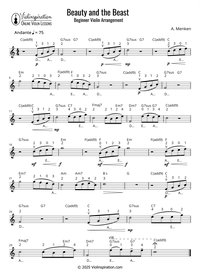 Tale as Old as Time - Beauty and the Beast - Violin Sheet Music