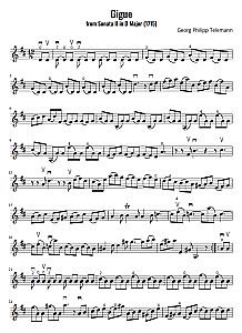 Telemann - Gigue from Violin Sonata in D Major - free sheet music.jpg