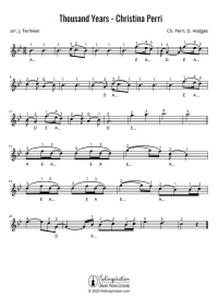 Thousand Years - Christina Perri - Violin Sheet Music Tutorial