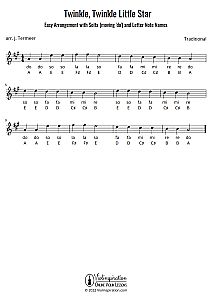 Twinkle Twinkle Little Star - Solfa and letter note names - Free Sheet Music