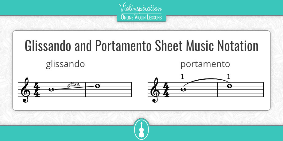 Violin Glissando and Portamento Sheet Music Notation