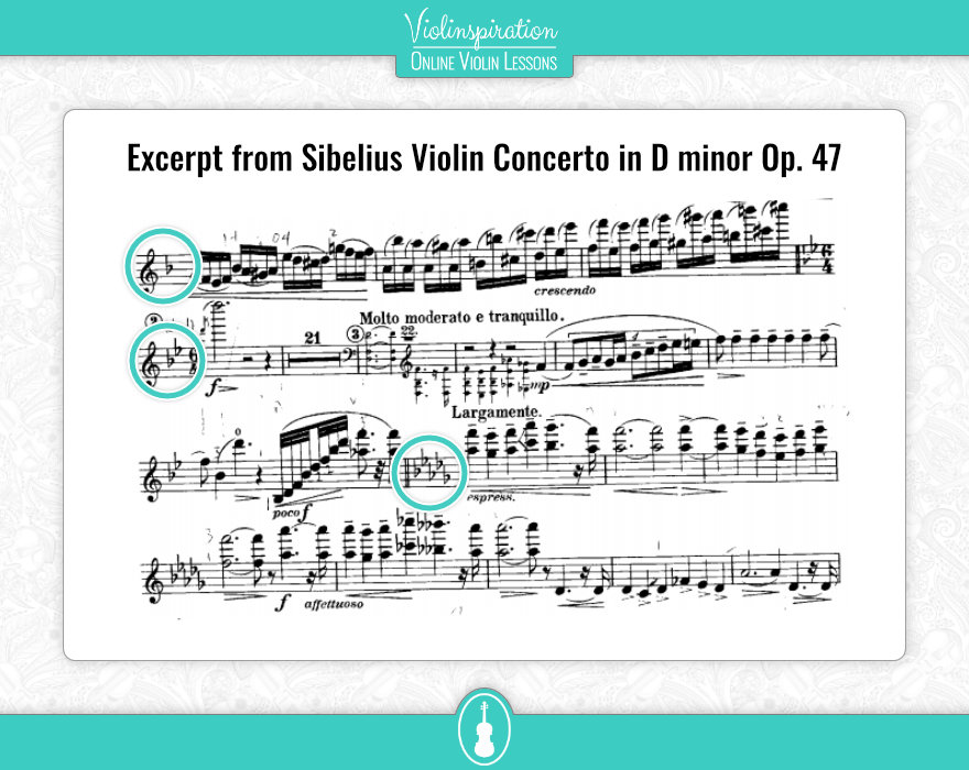 Violin Key Signatures - Sibelius Concerto
