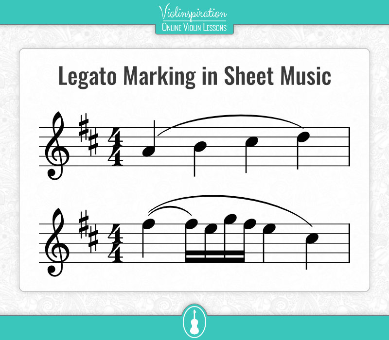 Violin Legato Marking in Sheet Music