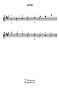 Violin Lesson - A major scale - sheet music tutorial