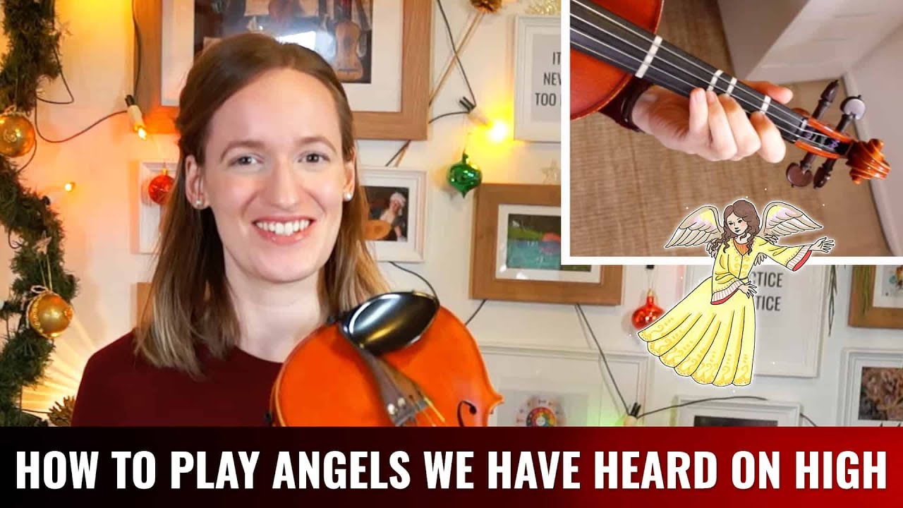 Violin Lesson – How to play Angels We Have Heard on High violin sheet music tutorial