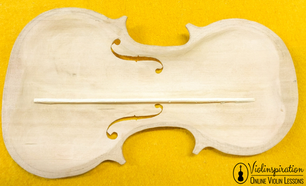 Violin Parts - Top Plate with Bass Bar - by Jerry Everard