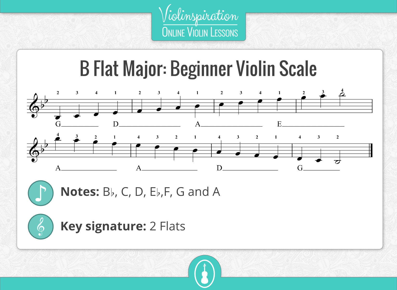 B Flat Major Scale (Violin, Beginner)