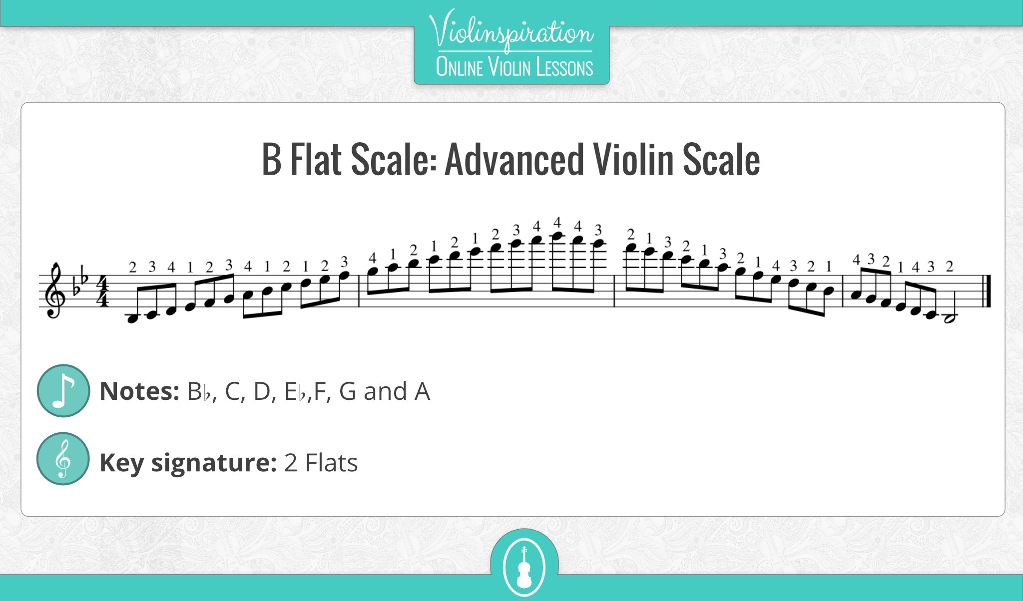 B Flat Major Scale (Violin, Advanced)