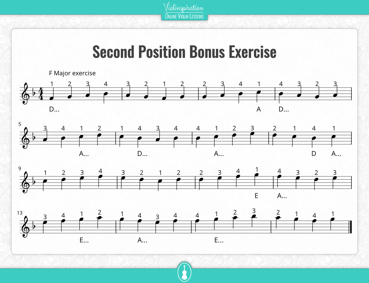 Violin Second Position - Bonus Exercise