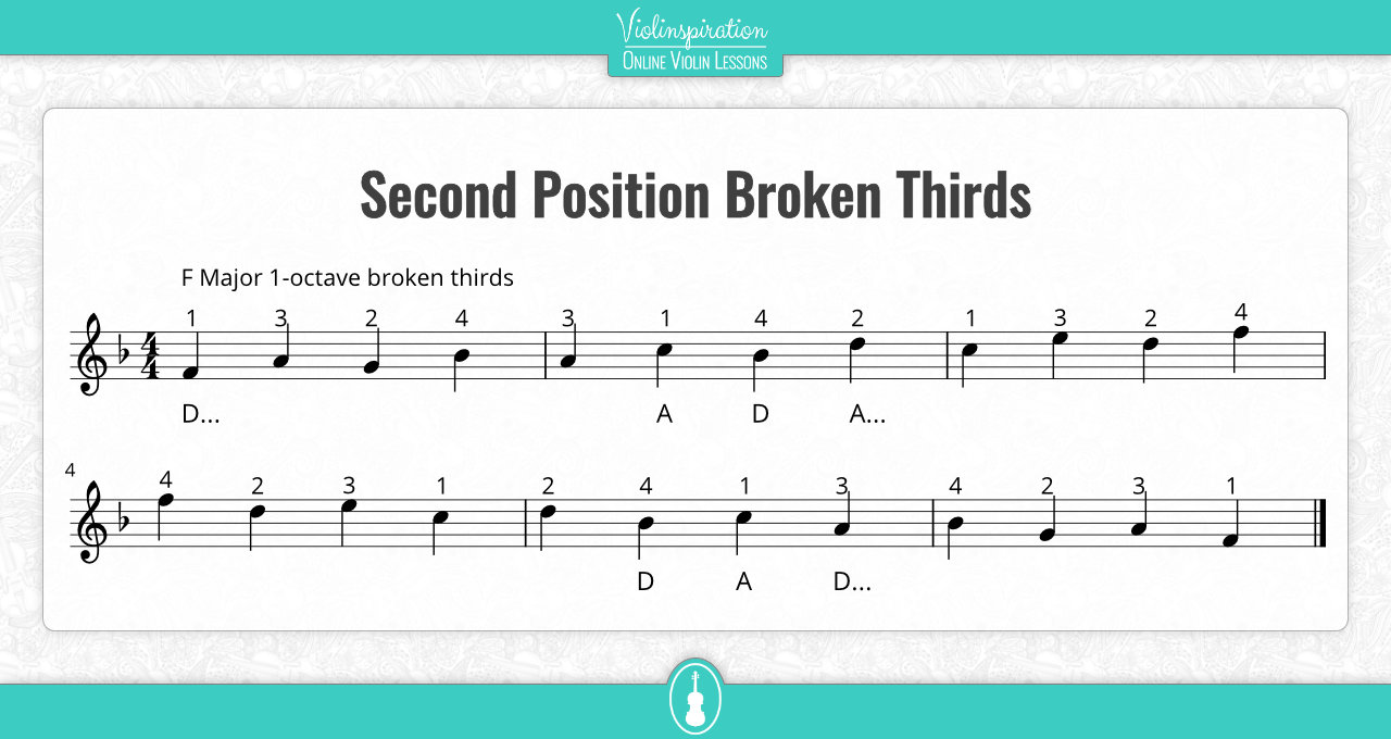 Violin Second Position - Broken Thirds