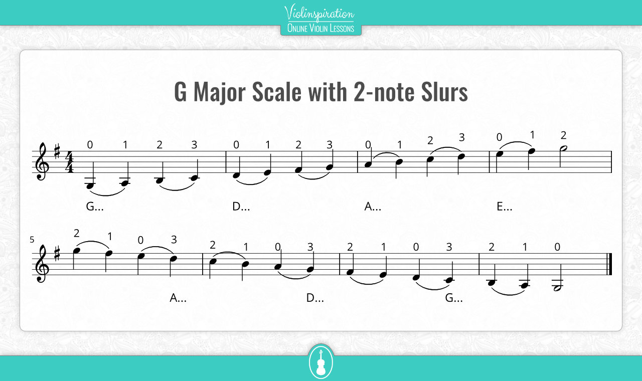 Violin Techniques - G Major Scale with 2-note Slurs
