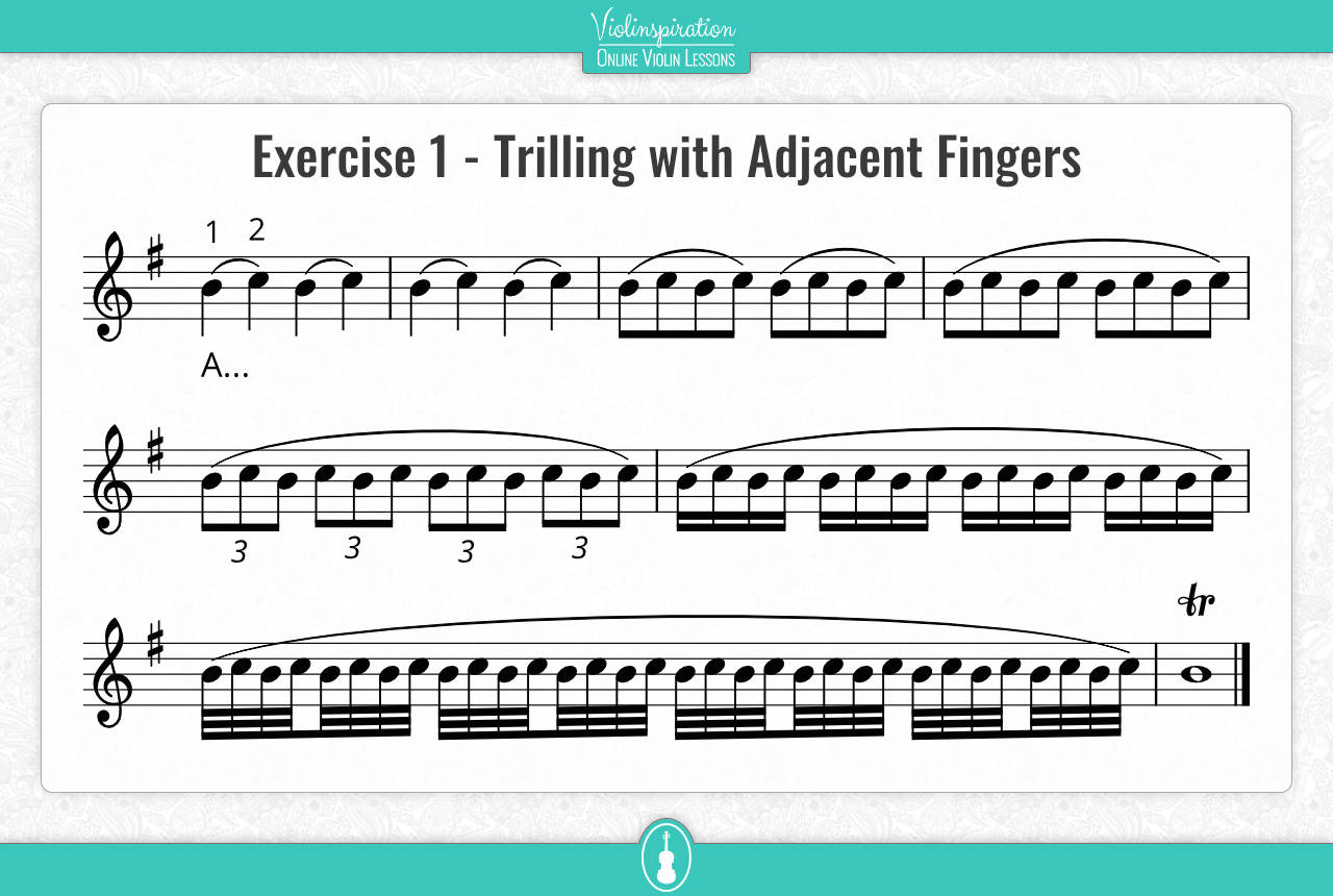 Violin Trill - Exercise 1 - Trilling with adjacent fingers