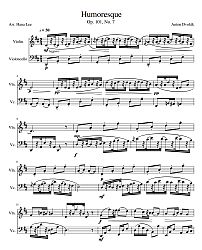 Violin and Cello Duets - Anton Dvořák - Humoresque Op. 101, No. 7 in D major