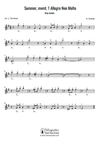 Vivaldi Summer Allegro Non Molto - Easy Version - Violin Sheet Music Tutorial