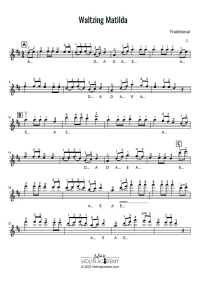 Waltzing Mathilda - Advanced Version with tabs - violin sheet music tutorial