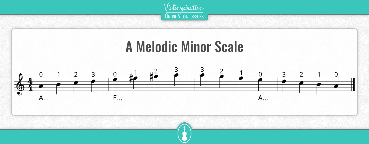 a minor scale violin - melodic scale