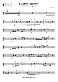 bittersweet symphony + beginner + violin solo + thumbnail