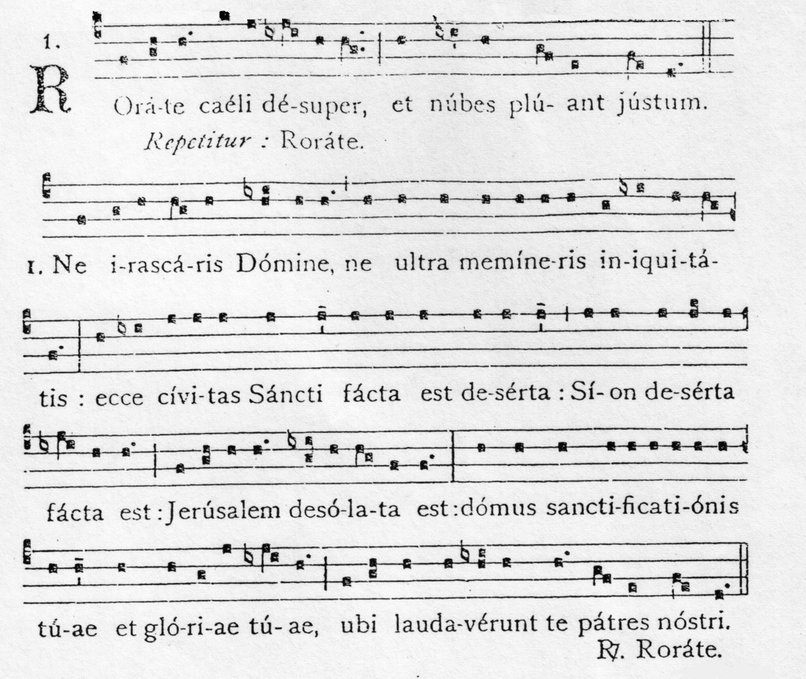 classical music periods - Rorate caeli - example of music notation from the Medieval period