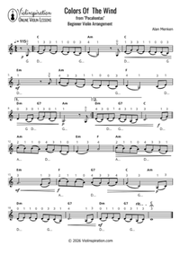 colors of the wind beginner + violin + thumbnail colors of the wind beginner + violin + thumbnail