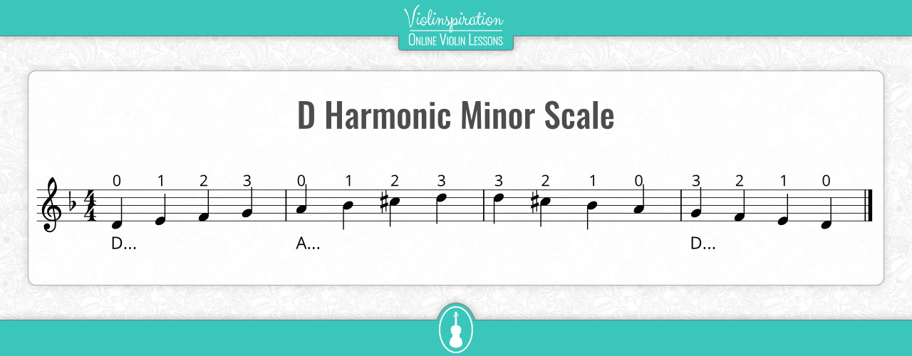d minor scale violin - harmonic scale