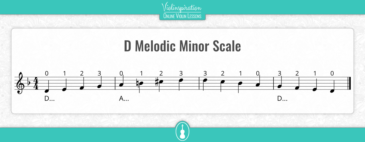 d minor scale violin - melodic scale