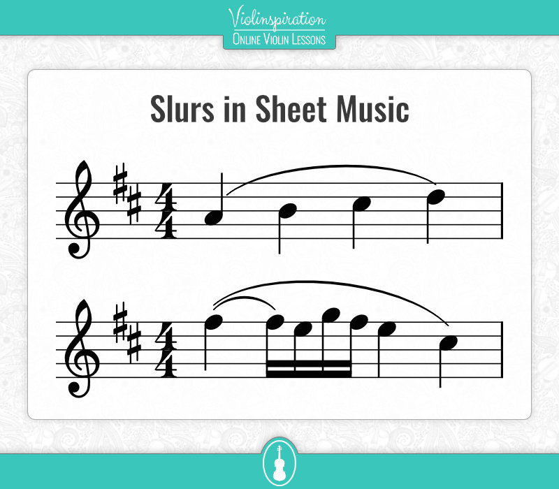 down bow vs up bow - slurs in sheet music