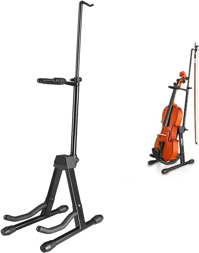 Eastar EST-006 adjustable stand for violin or viola with bow holder
