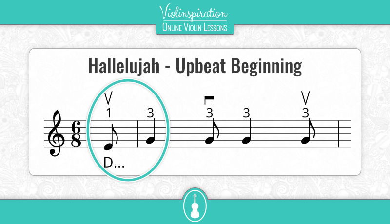hallelujah violin sheet music - Upbeat Beginning