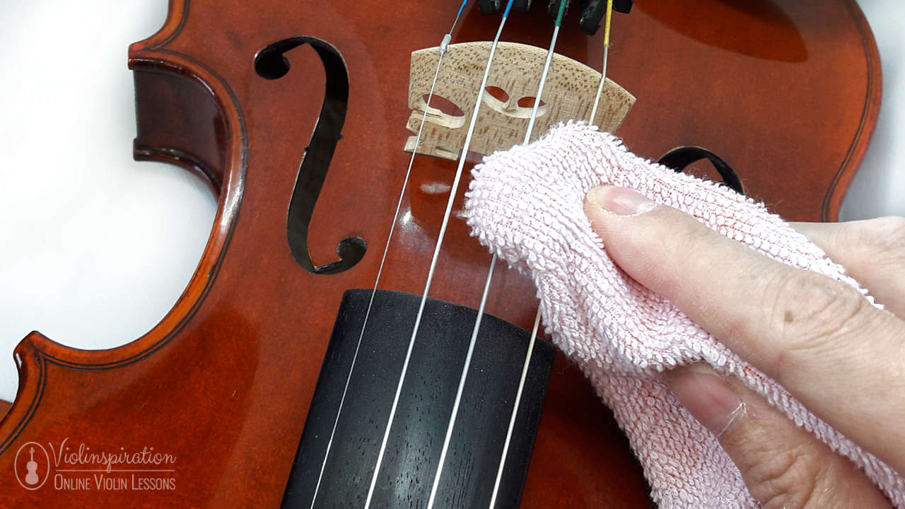 how to clean violin string - Wipe down the strings