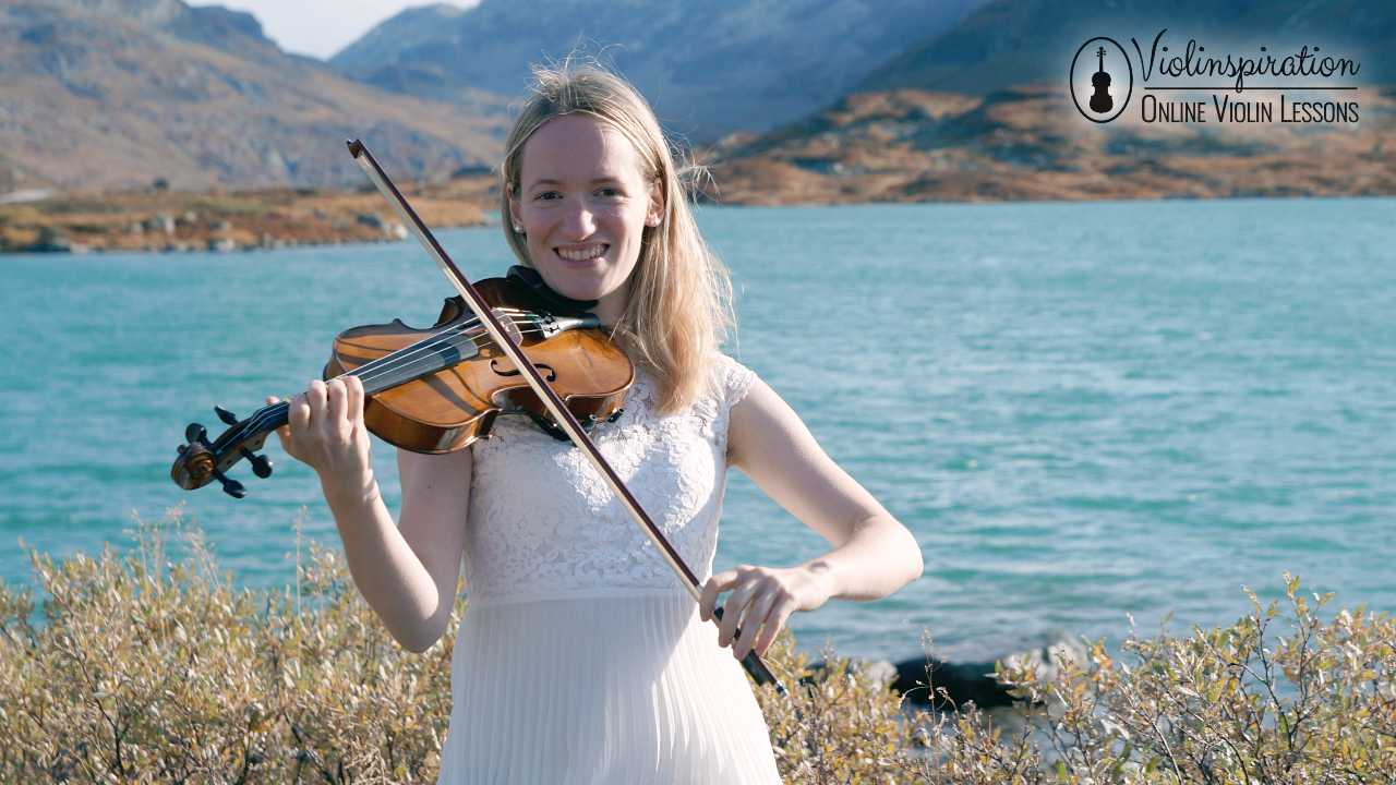 irish violin music - Julia in white dress playing violin