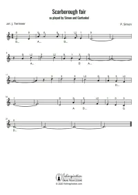 minor keys - Scarborough-Fair-Violin-Sheet-Music-Tutorial