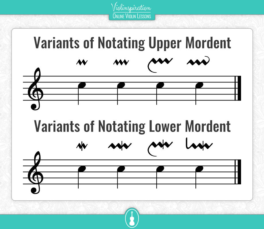 music ornaments - Upper and Inverted Mordent Variants