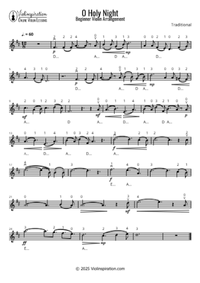 o holy night + beginner + violin solo + thumbnail